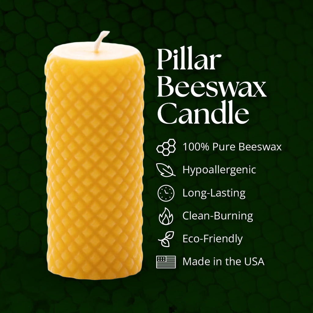 Diamond Pillar Beeswax Candle