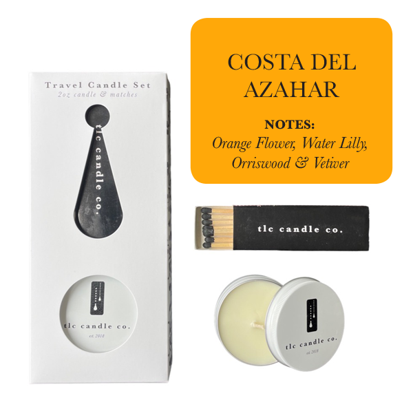 2oz Travel Candle with Matches - Costa Del Ahazar