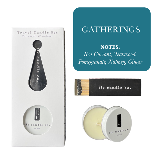 2oz Travel Candle with Matches - Gatherings