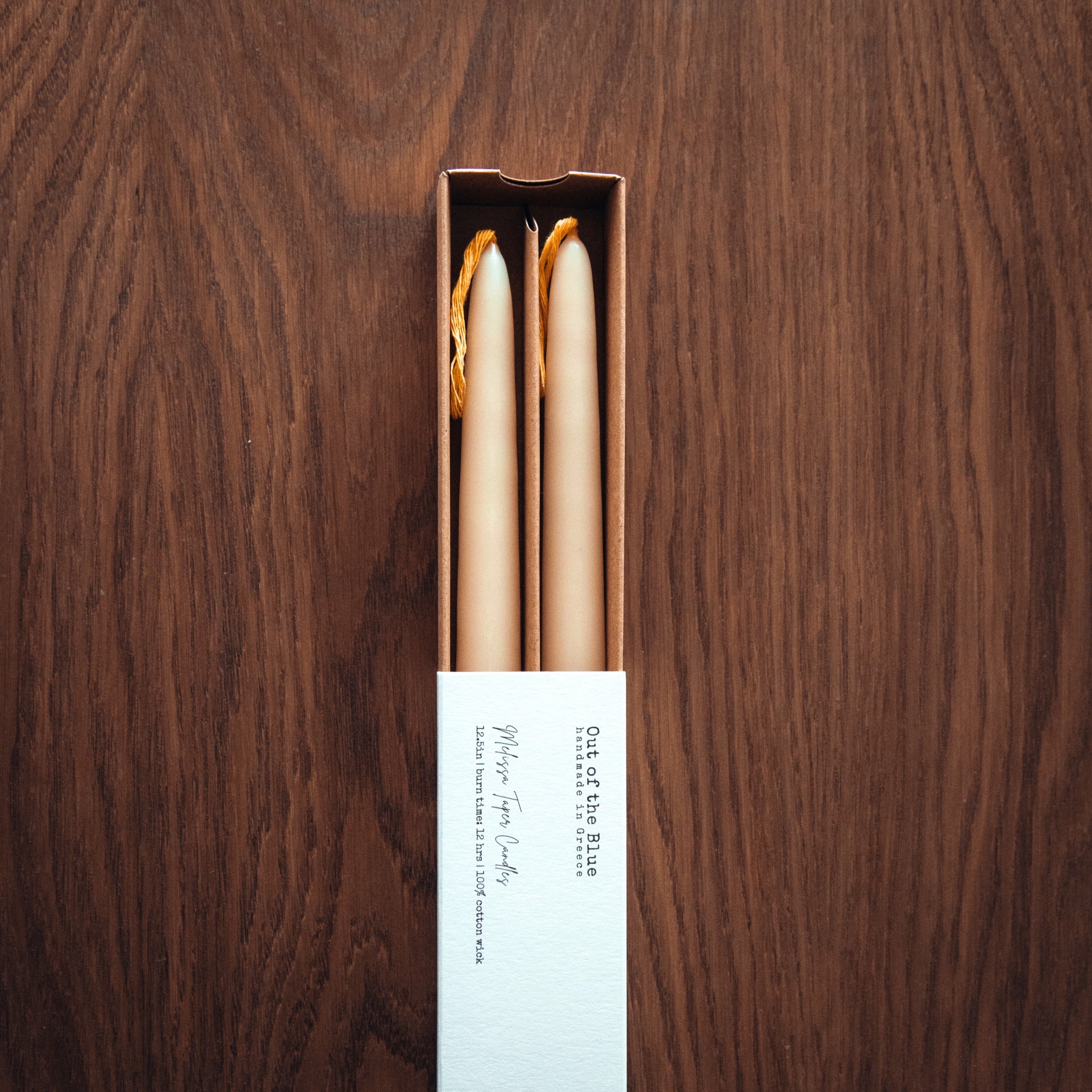 Melissa Taper Beeswax Candles - Set of 2