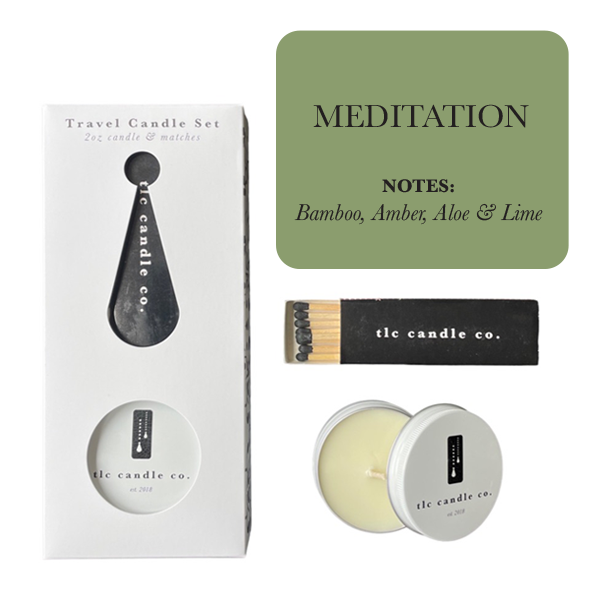 2oz Travel Candle with Matches - Meditation