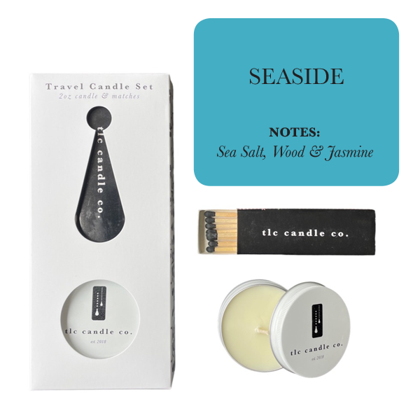 2oz Travel Candle with Matches - Seaside