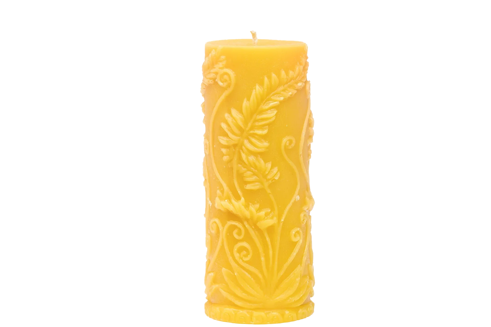 Fern Pillar Beeswax Candle